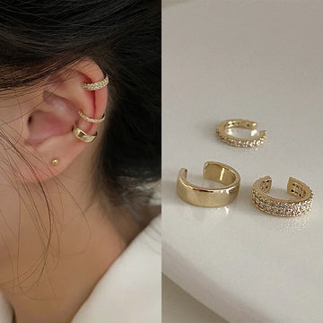 LATS Delicate Zircon Cute Clip Earrings Female Buckle Ear Cuff No Piercings Fake Cartilage Ear for Women 2024 Fashion Jewelry